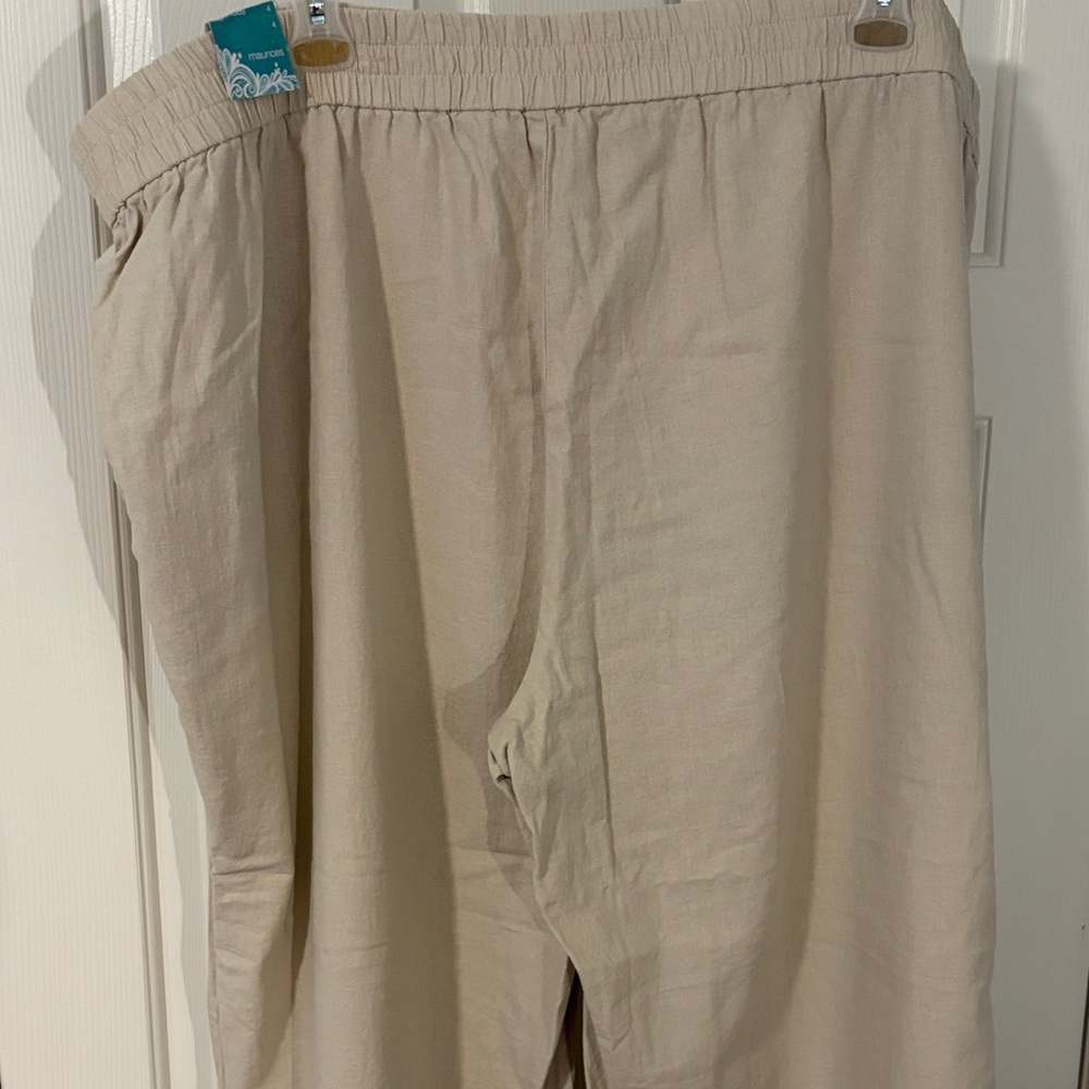 Maurices Tan Wide Leg Linen Pants - Picture 6 of 11